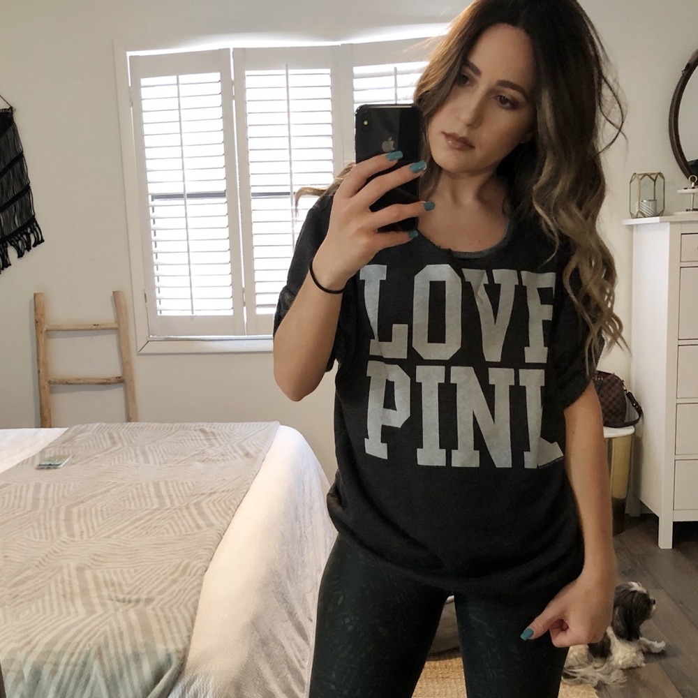 Short sleeve sweater VS Pink